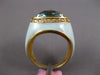 5.1CT DIAMOND & AAA BLUE TOPAZ & ENAMEL 14K YELLOW GOLD 3D OVAL & ROUND FUN RING