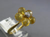 ESTATE 4.65CT DIAMOND & AAA CITRINE 14KT YELLOW GOLD 3D FLOWER CLASSIC LOVE RING