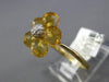 ESTATE 4.65CT DIAMOND & AAA CITRINE 14KT YELLOW GOLD 3D FLOWER CLASSIC LOVE RING