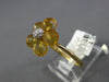 ESTATE 4.65CT DIAMOND & AAA CITRINE 14KT YELLOW GOLD 3D FLOWER CLASSIC LOVE RING