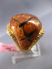 EXTRA LARGE .65CT DIAMOND & BROWN BLACK ENAMEL 14KT YELLOW GOLD PANTHER FUN RING