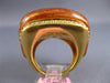 EXTRA LARGE .65CT DIAMOND & BROWN BLACK ENAMEL 14KT YELLOW GOLD PANTHER FUN RING