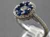 1.01CT DIAMOND & AAA SAPPHIRE 18KT WHITE GOLD 3D ROUND FLOWER HALO FILIGREE RING