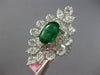 EXTRA LARGE 7.6CT DIAMOND & AAA EMERALD 18K WHITE GOLD OVAL FLOWER COCKTAIL RING