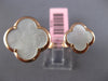 ESTATE AAA MOTHER OF PEARL 14K ROSE GOLD 3D 4 LEAF CLOVER DOUBLE FLOWER FUN RING