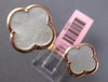 ESTATE AAA MOTHER OF PEARL 14K ROSE GOLD 3D 4 LEAF CLOVER DOUBLE FLOWER FUN RING