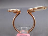 ESTATE AAA MOTHER OF PEARL 14K ROSE GOLD 3D 4 LEAF CLOVER DOUBLE FLOWER FUN RING