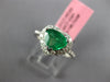 1.23CT DIAMOND & AAA EMERALD 18K WHITE GOLD TRILLION HEART SHAPE ENGAGEMENT RING