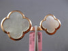 ESTATE AAA MOTHER OF PEARL 14K ROSE GOLD 3D 4 LEAF CLOVER DOUBLE FLOWER FUN RING