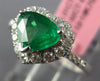 1.23CT DIAMOND & AAA EMERALD 18K WHITE GOLD TRILLION HEART SHAPE ENGAGEMENT RING