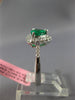 1.23CT DIAMOND & AAA EMERALD 18K WHITE GOLD TRILLION HEART SHAPE ENGAGEMENT RING