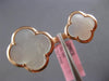 ESTATE AAA MOTHER OF PEARL 14K ROSE GOLD 3D 4 LEAF CLOVER DOUBLE FLOWER FUN RING