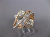 ESTATE .83CT DIAMOND 14KT 2 TONE GOLD CLASSIC CLUSTER MULTI ROW OVAL FLOWER RING