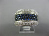 LARGE .98CT DIAMOND AAA SAPPHIRE 14KT WHITE GOLD MULTI ROW PAVE ANNIVERSARY RING