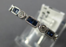 .74CT DIAMOND & AAA SAPPHIRE 18K WHITE GOLD 3D PRINCESS & ROUND ANNIVERSARY RING