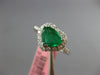 1.23CT DIAMOND & AAA EMERALD 18K WHITE GOLD TRILLION HEART SHAPE ENGAGEMENT RING