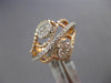 ESTATE .83CT DIAMOND 14KT 2 TONE GOLD CLASSIC CLUSTER MULTI ROW OVAL FLOWER RING