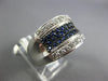 LARGE .98CT DIAMOND AAA SAPPHIRE 14KT WHITE GOLD MULTI ROW PAVE ANNIVERSARY RING