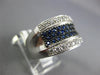 LARGE .98CT DIAMOND AAA SAPPHIRE 14KT WHITE GOLD MULTI ROW PAVE ANNIVERSARY RING