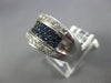 LARGE .98CT DIAMOND AAA SAPPHIRE 14KT WHITE GOLD MULTI ROW PAVE ANNIVERSARY RING