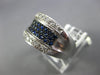 LARGE .98CT DIAMOND AAA SAPPHIRE 14KT WHITE GOLD MULTI ROW PAVE ANNIVERSARY RING