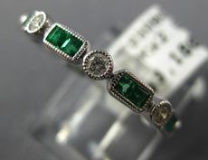 .65CT DIAMOND & AAA EMERALD 18K WHITE GOLD 3D PRINCESS FILIGREE ANNIVERSARY RING