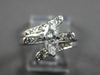 WIDE .52CT DIAMOND 14K WHITE GOLD CRISS CROSS ENGAGEMENT WEDDING RING SET #27795