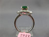 ESTATE LARGE 3.45CT DIAMOND & EMERALD 18KT WHITE GOLD CUSHION BALLERINA FUN RING