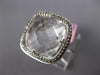 WIDE .45CT DIAMOND & AAA CRYSTAL 14KT WHITE GOLD CUSHION & ROUND SQUARE FUN RING