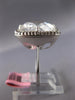 WIDE .45CT DIAMOND & AAA CRYSTAL 14KT WHITE GOLD CUSHION & ROUND SQUARE FUN RING