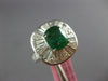 ESTATE LARGE 3.45CT DIAMOND & EMERALD 18KT WHITE GOLD CUSHION BALLERINA FUN RING