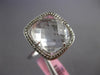 WIDE .45CT DIAMOND & AAA CRYSTAL 14KT WHITE GOLD CUSHION & ROUND SQUARE FUN RING