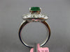 ESTATE LARGE 3.45CT DIAMOND & EMERALD 18KT WHITE GOLD CUSHION BALLERINA FUN RING