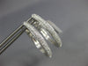 ESTATE .77CT DIAMOND 18K WHITE GOLD MULTI ROW PAVE CLIP ON HOOP HANGING EARRINGS