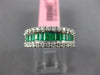1.26CT DIAMOND & AAA EMERALD 18K WHITE GOLD 3D ROUND & BAGUETTE ANNIVERSARY RING