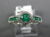 .82CT DIAMOND & AAA EMERALD 14KT WHITE GOLD 3D ROUND SQUARE FRIENDSHIP LOVE RING