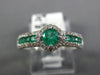 .82CT DIAMOND & AAA EMERALD 14KT WHITE GOLD 3D ROUND SQUARE FRIENDSHIP LOVE RING