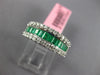 1.26CT DIAMOND & AAA EMERALD 18K WHITE GOLD 3D ROUND & BAGUETTE ANNIVERSARY RING