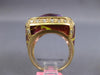 LARGE 15.54CT DIAMOND AAA AMETHYST & ENAMEL 14KT YELLOW GOLD SQUARE PANTHER RING