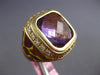 LARGE 15.54CT DIAMOND AAA AMETHYST & ENAMEL 14KT YELLOW GOLD SQUARE PANTHER RING