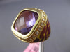 LARGE 15.54CT DIAMOND AAA AMETHYST & ENAMEL 14KT YELLOW GOLD SQUARE PANTHER RING