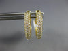 ESTATE .60CT DIAMOND 18KT YELLOW GOLD 3D 3 ROW CLIP ON HOOP HANGING EARRINGS