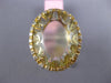 LARGE 12.52CT DIAMOND & AAA GREEN AMETHYST 14KT YELLOW GOLD OVAL FILIGREE RING
