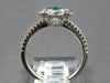 .43CT DIAMOND & AAA EMERALD 18KT WHITE GOLD ROUND 4 LEAF CLOVER FLOWER LOVE RING