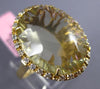 LARGE 12.52CT DIAMOND & AAA GREEN AMETHYST 14KT YELLOW GOLD OVAL FILIGREE RING