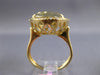 LARGE 12.52CT DIAMOND & AAA GREEN AMETHYST 14KT YELLOW GOLD OVAL FILIGREE RING