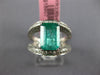 4.56CT DIAMOND & EMERALD 18KT WHITE GOLD 3D EMERALD CUT & ROUND ENGAGEMENT RING