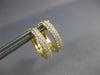 ESTATE .60CT DIAMOND 18KT YELLOW GOLD 3D 3 ROW CLIP ON HOOP HANGING EARRINGS