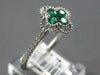 .43CT DIAMOND & AAA EMERALD 18KT WHITE GOLD ROUND 4 LEAF CLOVER FLOWER LOVE RING