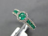 .82CT DIAMOND & AAA EMERALD 14KT WHITE GOLD 3D ROUND SQUARE FRIENDSHIP LOVE RING